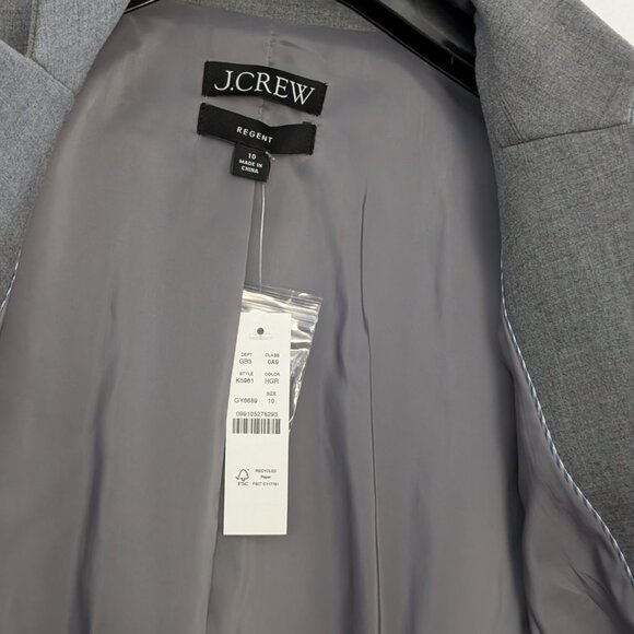 Jcrew Gray Regent Blazer in Four-Season Stretch Size 10 NWT - Picture 4 of 4